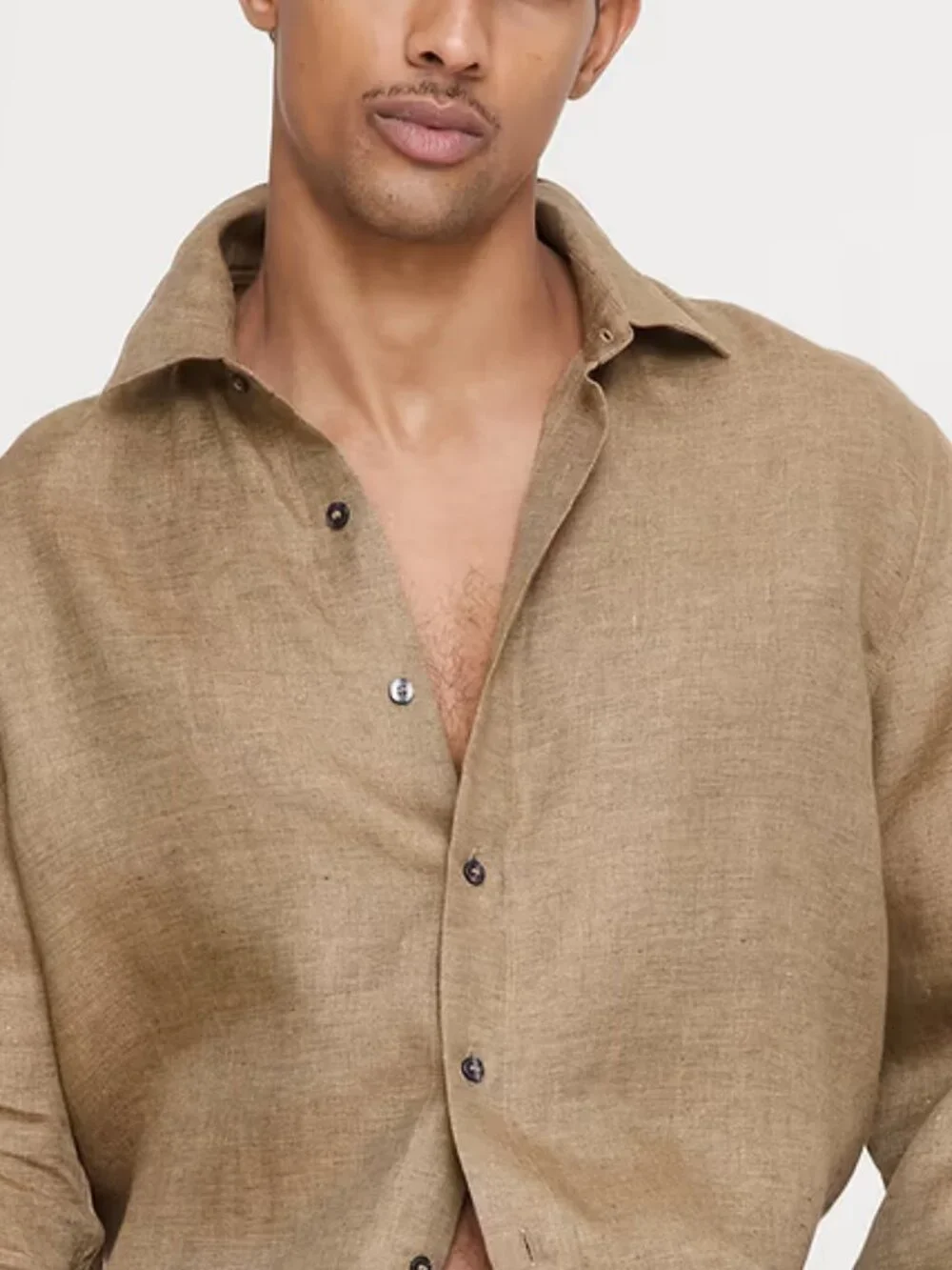 NWT Banana Republic Men's Khaki Sand 100% Euro Linen Standard-Fit Shirt M